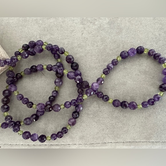 Amethyst & Peridot bead extra long necklace by Jay King - Picture 7 of 13